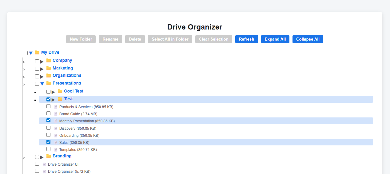 Drive Organizer Pro interface